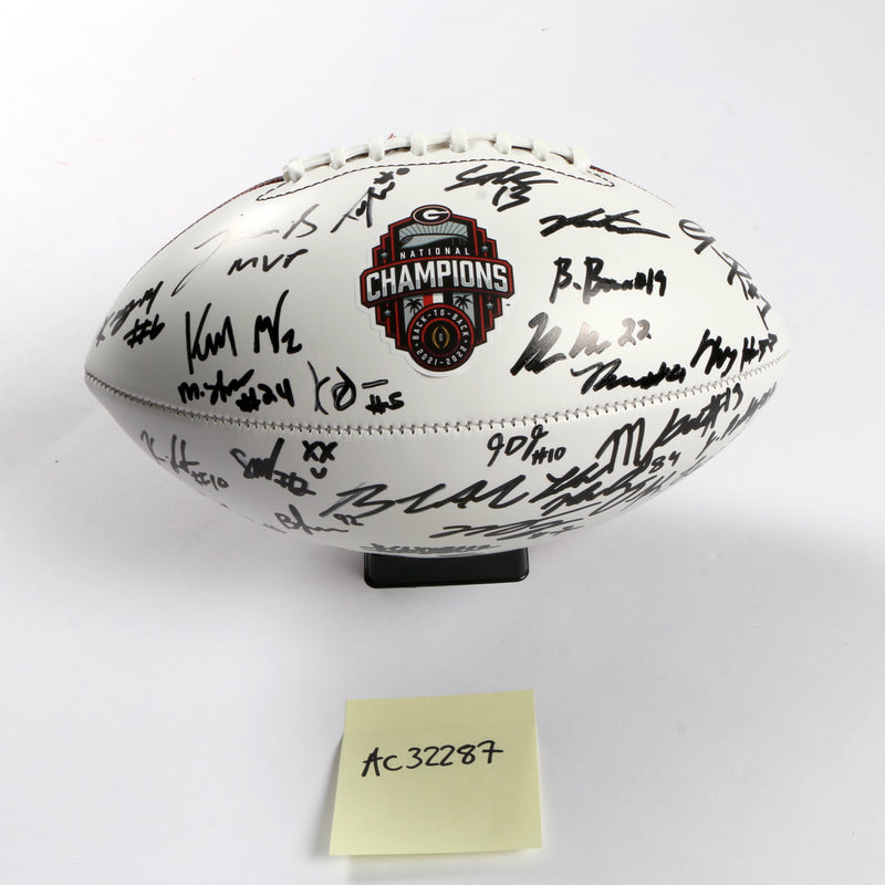 Georgia Bulldogs 2022 Team Signed Football Stetson Bennett Ladd Brock National Champs BAS AC32287