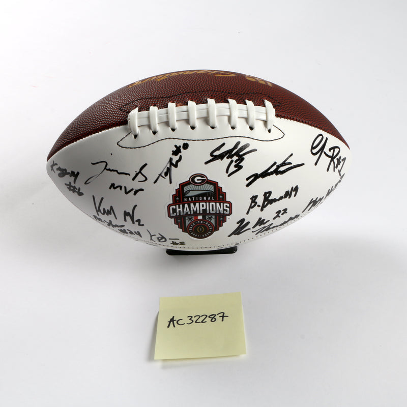 Georgia Bulldogs 2022 Team Signed Football Stetson Bennett Ladd Brock National Champs BAS AC32287