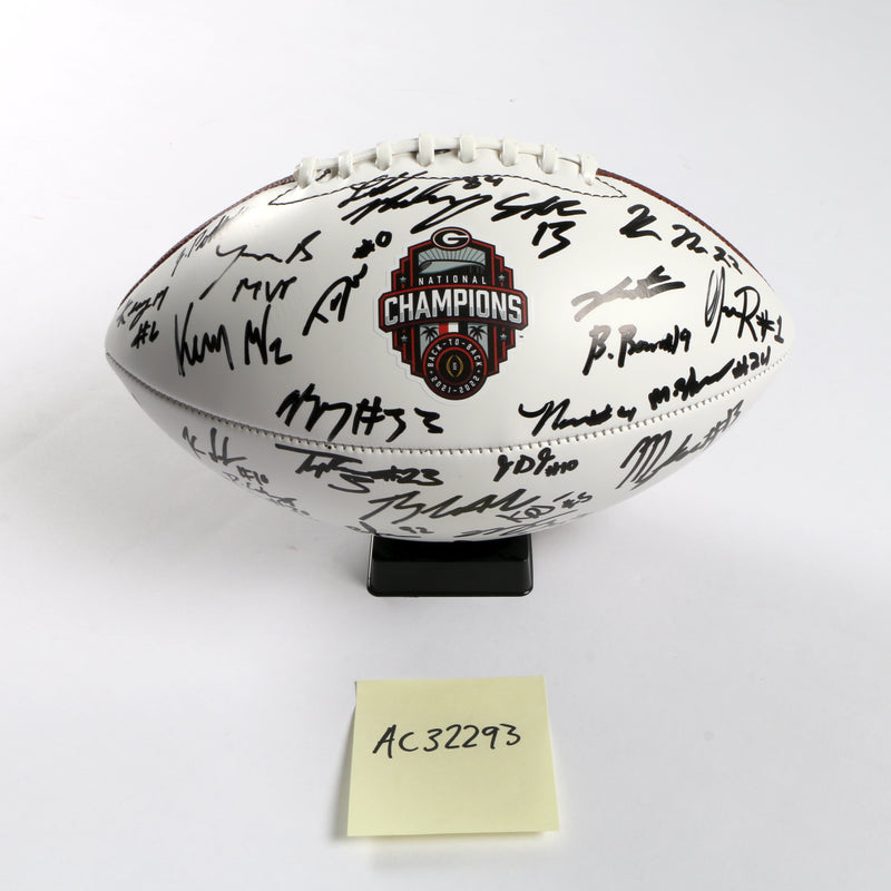 Georgia Bulldogs 2022 Team Signed Football Stetson Bennett Ladd Brock National Champs BAS AC32293