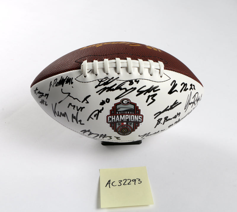 Georgia Bulldogs 2022 Team Signed Football Stetson Bennett Ladd Brock National Champs BAS AC32293