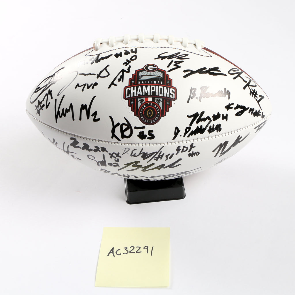 Georgia Bulldogs 2022 Team Signed Football Stetson Bennett Ladd Brock National Champs BAS AC32291