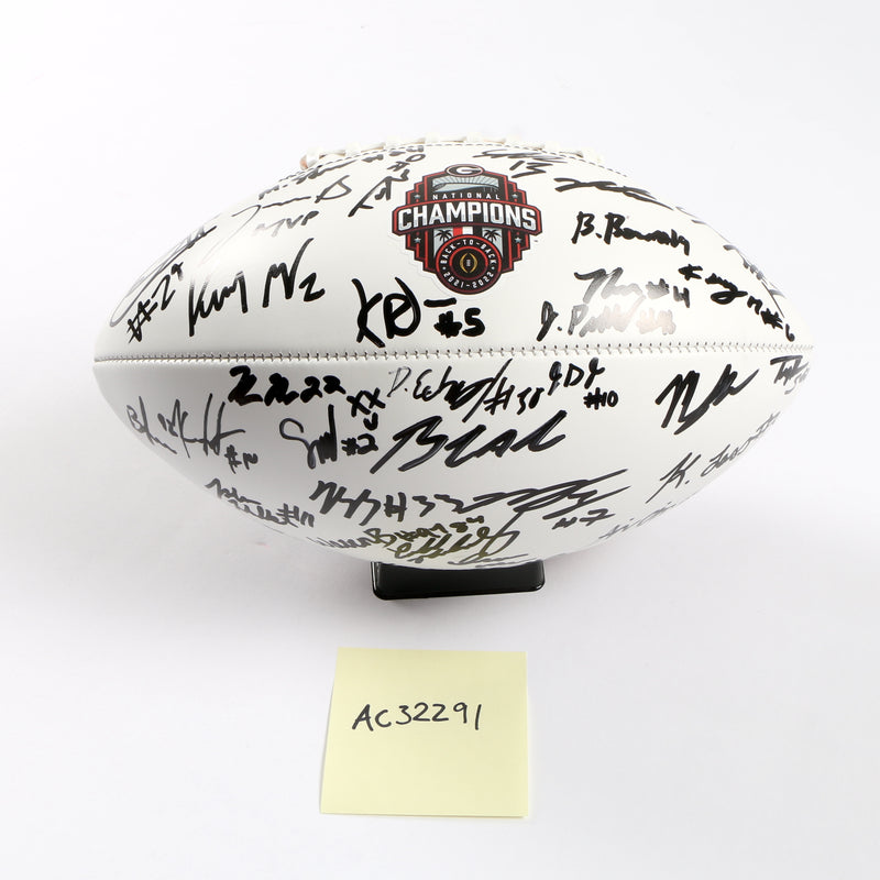 Georgia Bulldogs 2022 Team Signed Football Stetson Bennett Ladd Brock National Champs BAS AC32291