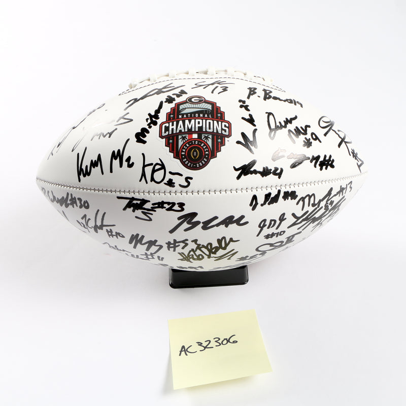 Georgia Bulldogs 2022 Team Signed Football Stetson Bennett Ladd Brock National Champs BAS AC32306