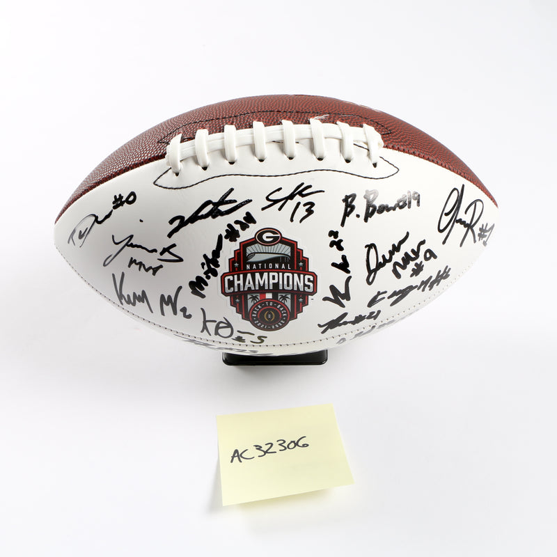 Georgia Bulldogs 2022 Team Signed Football Stetson Bennett Ladd Brock National Champs BAS AC32306