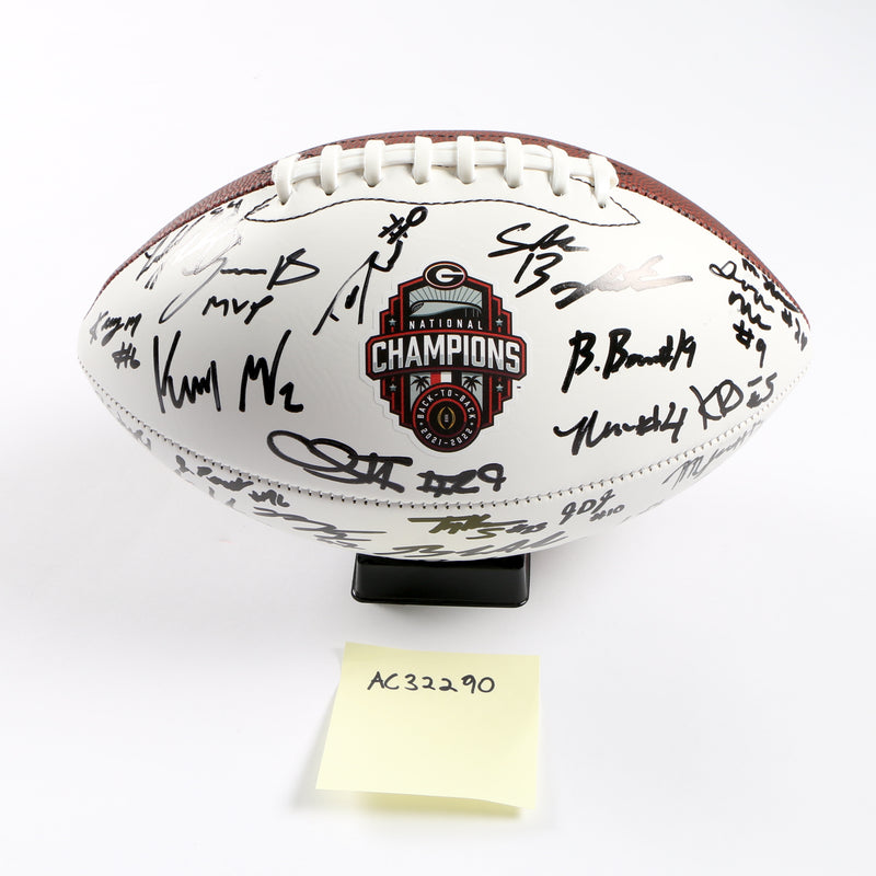 Georgia Bulldogs 2022 Team Signed Football Stetson Bennett Ladd Brock National Champs BAS AC32290