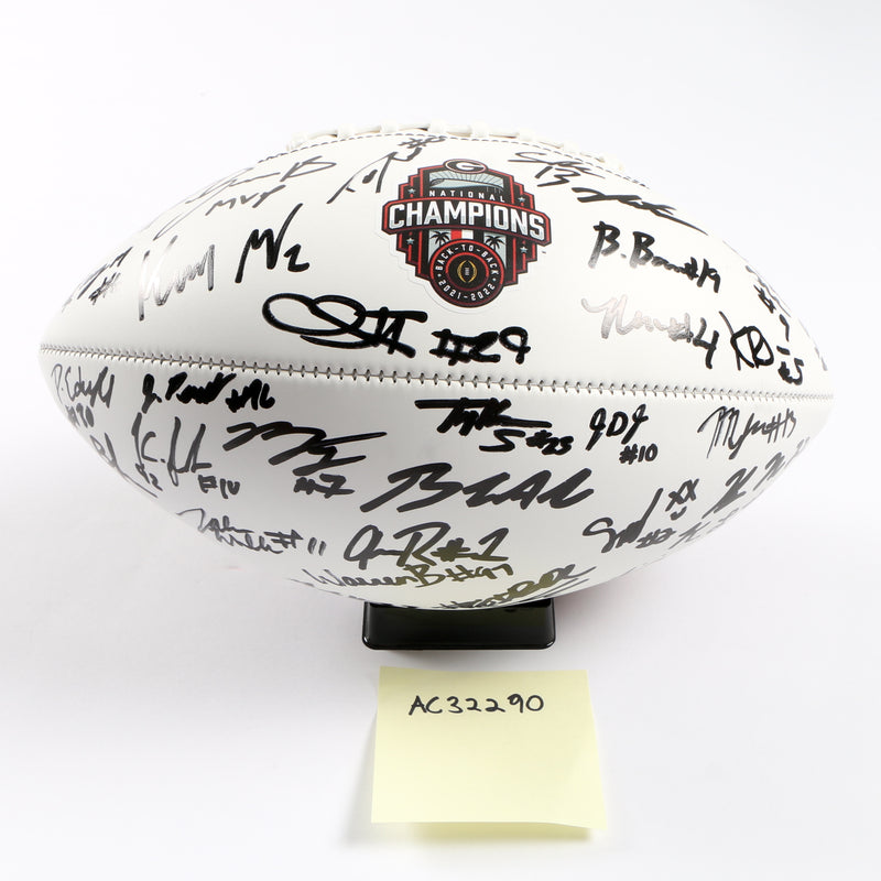 Georgia Bulldogs 2022 Team Signed Football Stetson Bennett Ladd Brock National Champs BAS AC32290