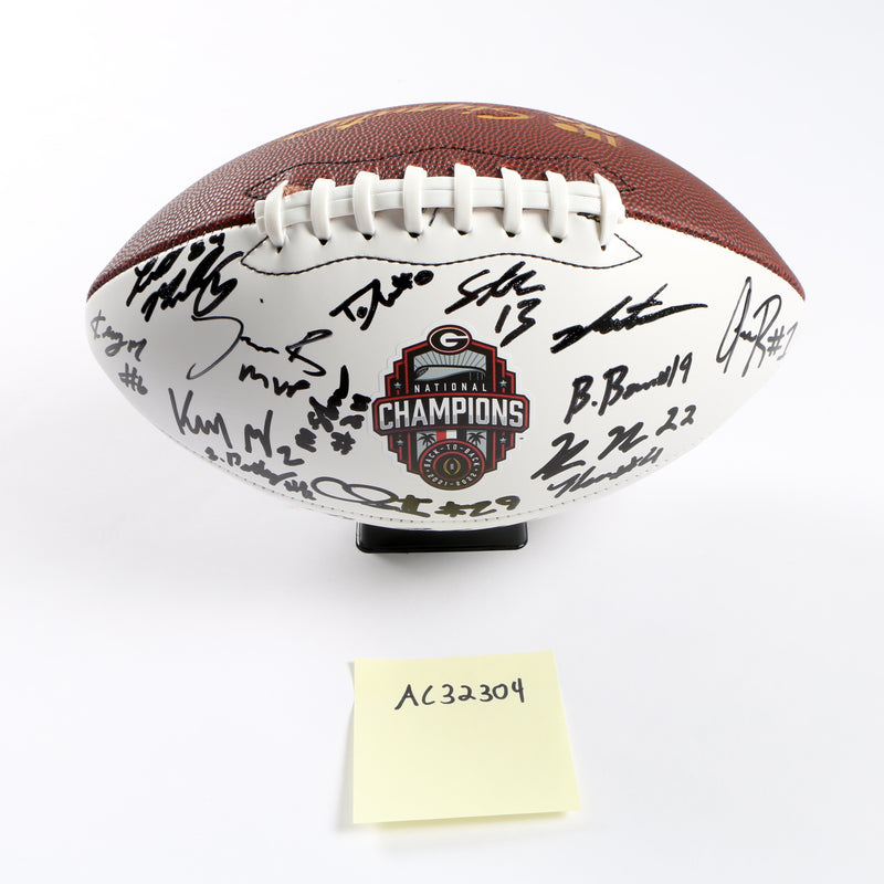 Georgia Bulldogs 2022 Team Signed Football Stetson Bennett Ladd Brock National Champs BAS AC32304