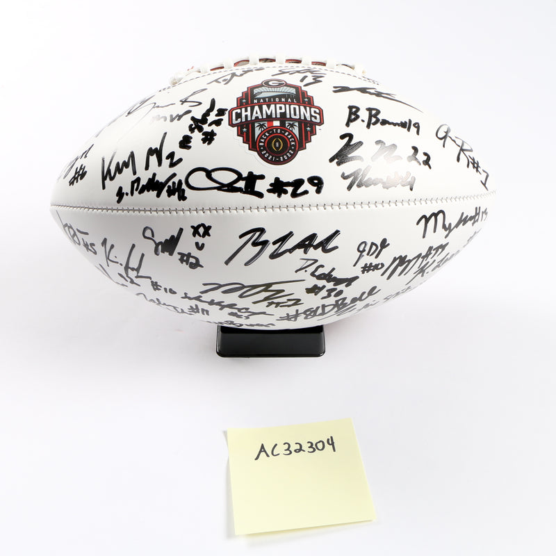 Georgia Bulldogs 2022 Team Signed Football Stetson Bennett Ladd Brock National Champs BAS AC32304