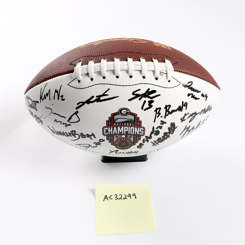 Georgia Bulldogs 2022 Team Signed Football Stetson Bennett Ladd Brock National Champs BAS AC32299