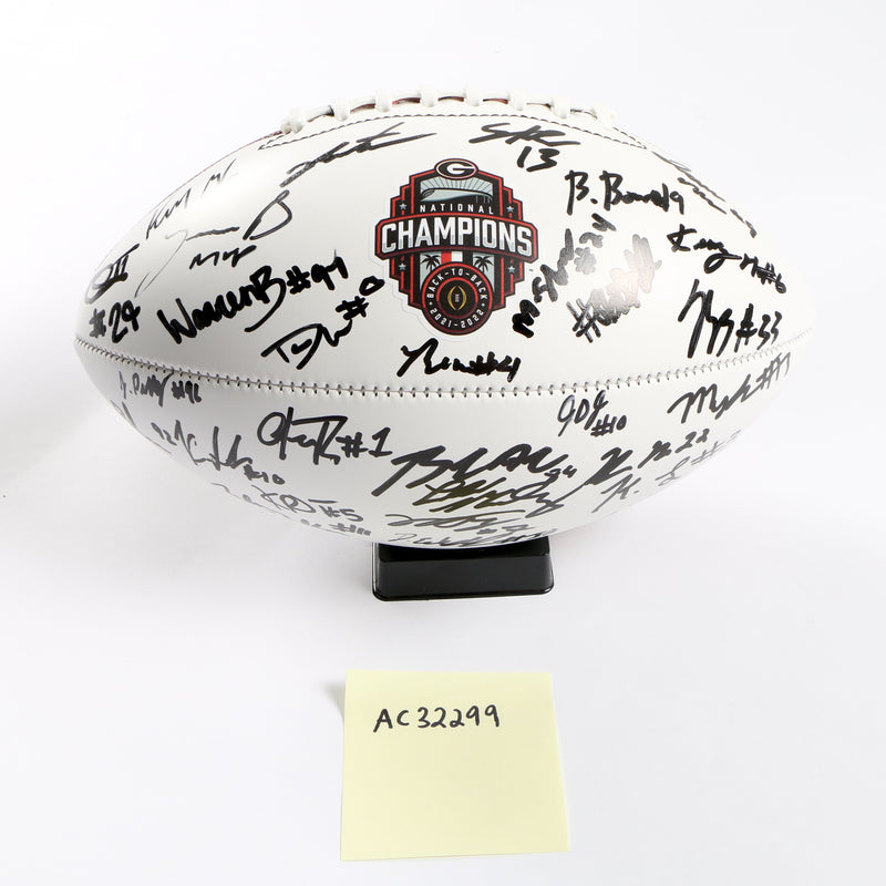 Georgia Bulldogs 2022 Team Signed Football Stetson Bennett Ladd Brock National Champs BAS AC32299