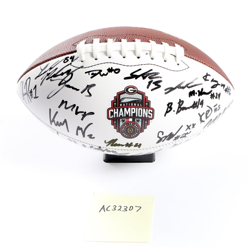 Georgia Bulldogs 2022 Team Signed Football Stetson Bennett Ladd Brock National Champs BAS AC32307