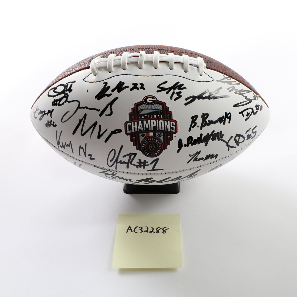 Georgia Bulldogs 2022 Team Signed Football Stetson Bennett Ladd Brock National Champs BAS AC32288