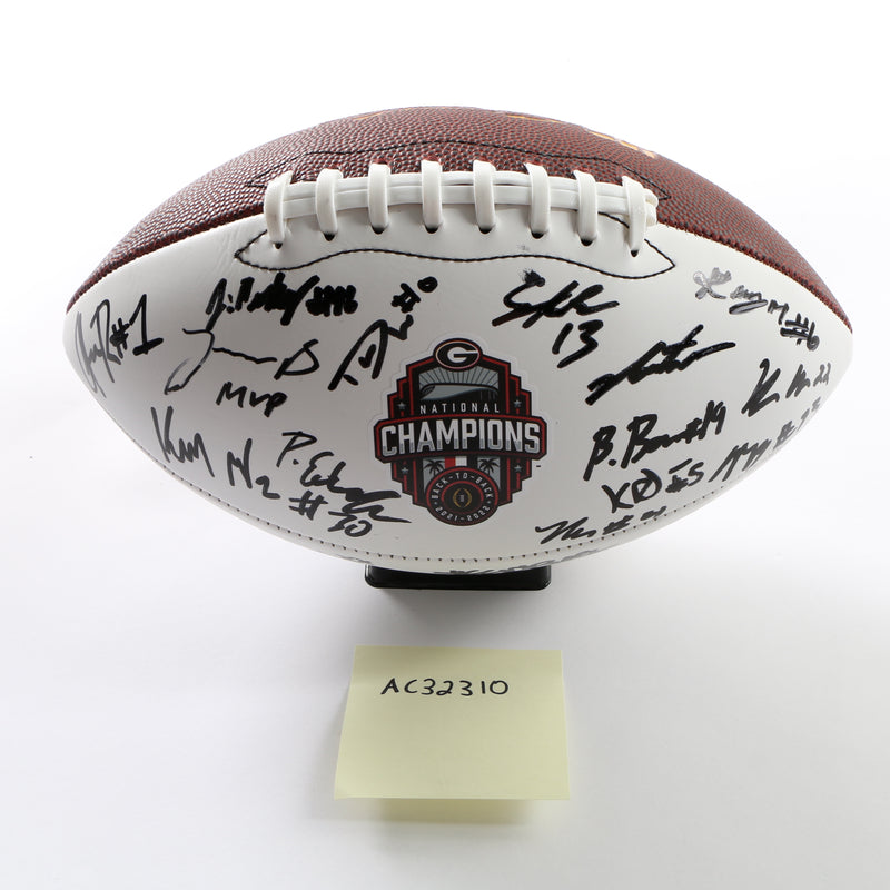 Georgia Bulldogs 2022 Team Signed Football Stetson Bennett Ladd Brock National Champs BAS AC32310