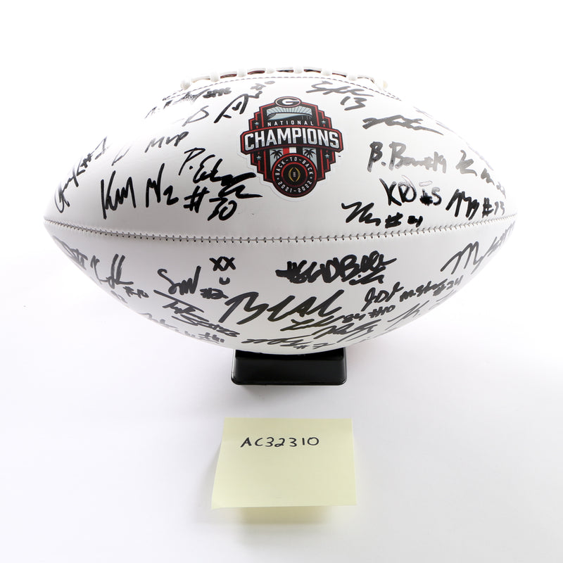 Georgia Bulldogs 2022 Team Signed Football Stetson Bennett Ladd Brock National Champs BAS AC32310