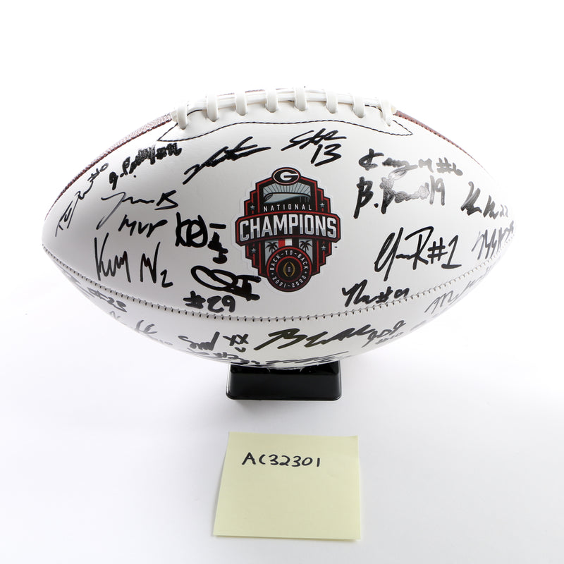 Georgia Bulldogs 2022 Team Signed Football Stetson Bennett Ladd Brock National Champs BAS AC32301