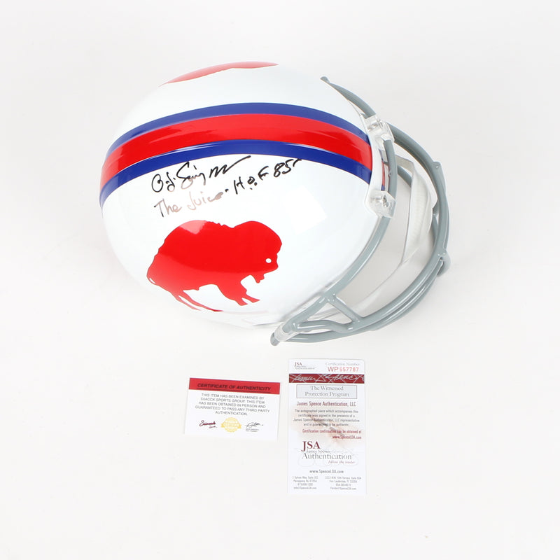 OJ Simpson Signed Buffalo Bills Throwback Full Size Helmet Inscribed