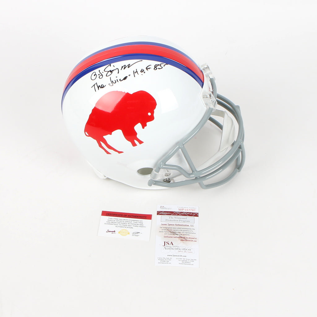 OJ Simpson Signed Buffalo Bills Throwback Full Size Helmet Inscribed