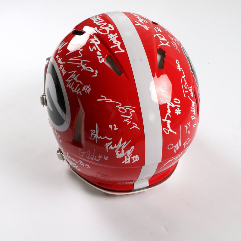 Georgia Bulldogs 2022 Team Signed Helmet Authentic Stetson Bennett Ladd Brock National Champs BAS AC32313