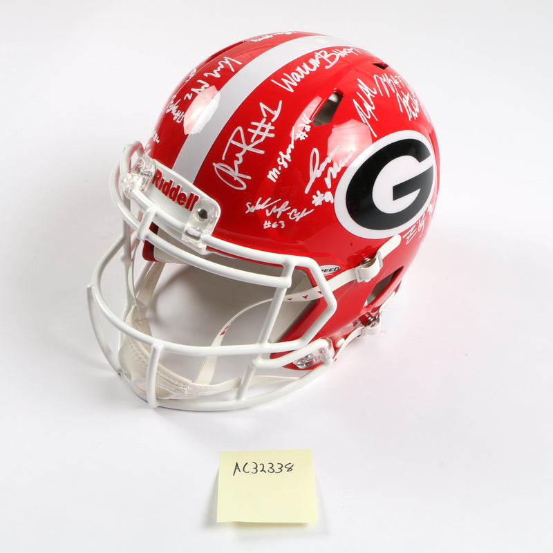 Georgia Bulldogs 2022 Team Signed Helmet Authentic Stetson Bennett Ladd Brock National Champs BAS AC32338