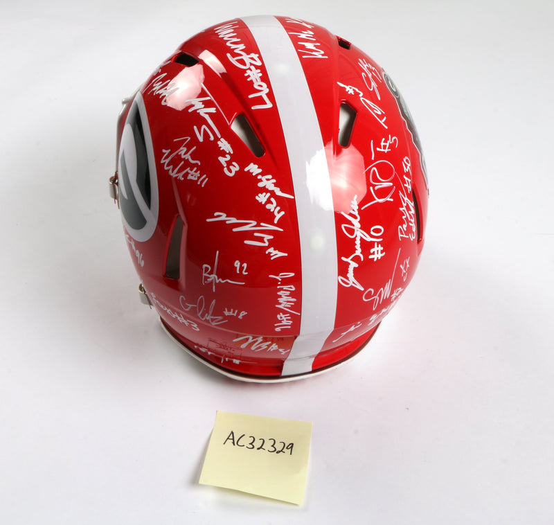 Georgia Bulldogs 2022 Team Signed Helmet Authentic Stetson Bennett Ladd Brock National Champs BAS AC32329