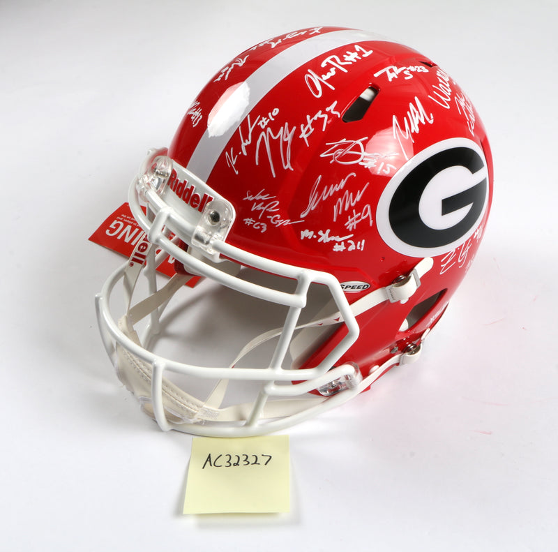 bones on georgia football helmet Georgia Bulldogs 2022 Team Signed Helmet Authentic Stetson Bennett Lad – More Than Sports