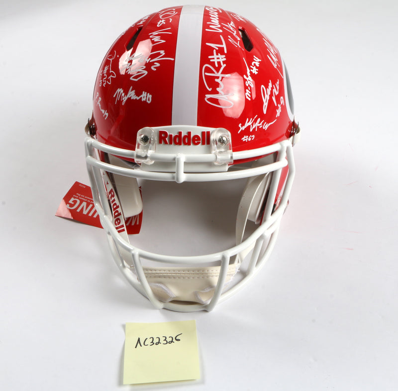 Georgia Bulldogs 2022 Team Signed Helmet Authentic Stetson Bennett Ladd Brock National Champs BAS AC32326