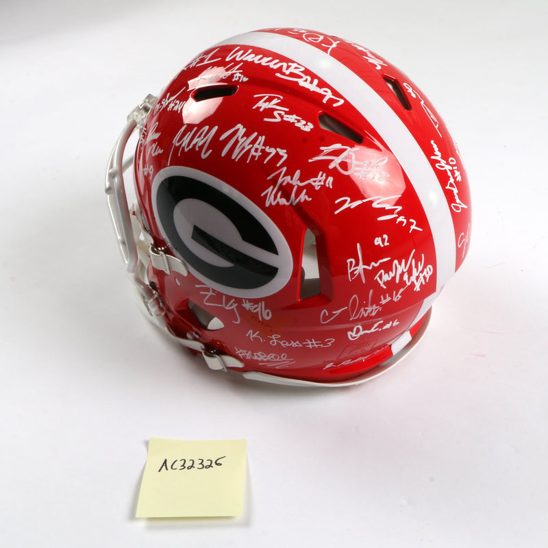 Georgia Bulldogs 2022 Team Signed Helmet Authentic Stetson Bennett Ladd Brock National Champs BAS AC32326