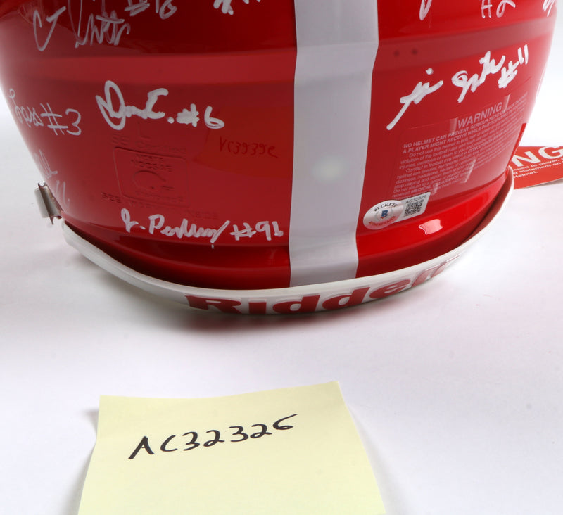 Georgia Bulldogs 2022 Team Signed Helmet Authentic Stetson Bennett Ladd Brock National Champs BAS AC32326