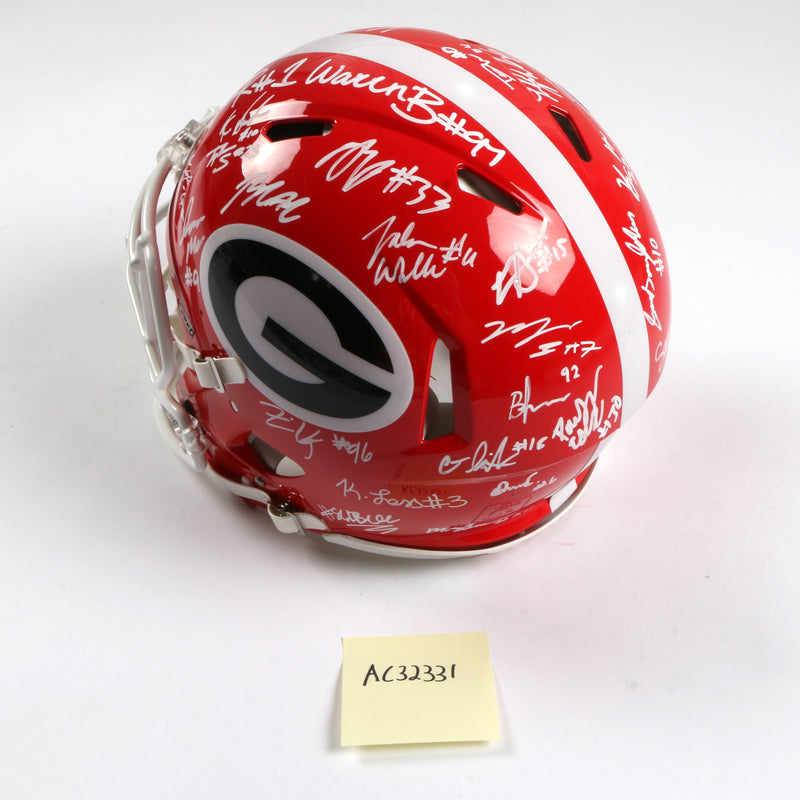 Georgia Bulldogs 2022 Team Signed Helmet Authentic Stetson Bennett Ladd Brock National Champs BAS AC32331