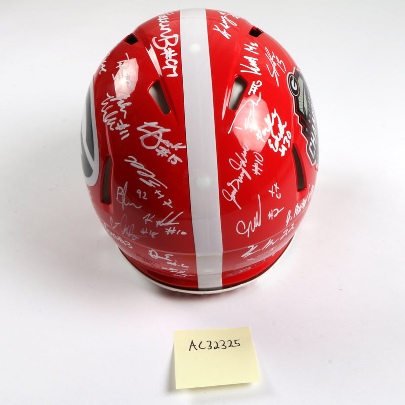 Georgia Bulldogs 2022 Team Signed Helmet Authentic Stetson Bennett Ladd Brock National Champs BAS AC32325