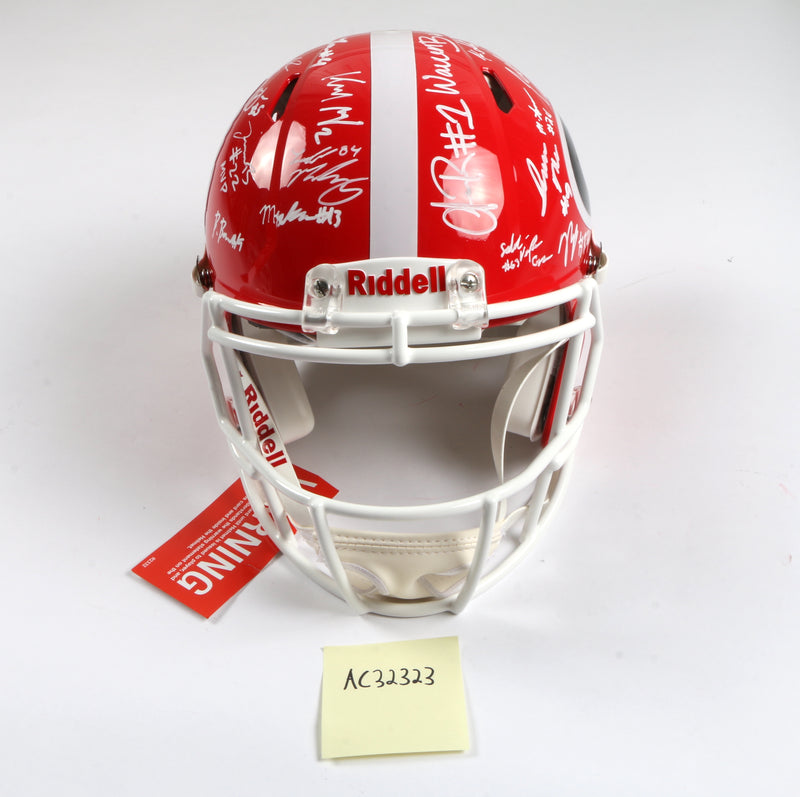 Georgia Bulldogs 2022 Team Signed Helmet Authentic Stetson Bennett Ladd Brock National Champs BAS AC32323