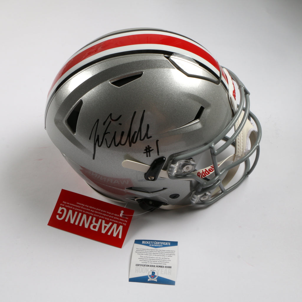 Justin Fields Signed Helmet Speed Flex Authentic Ohio State Buckeyes Beckett