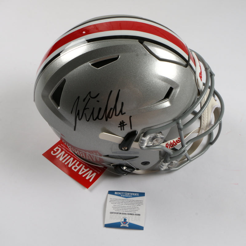 Justin Fields Signed Helmet Speed Flex Authentic Ohio State Buckeyes Beckett