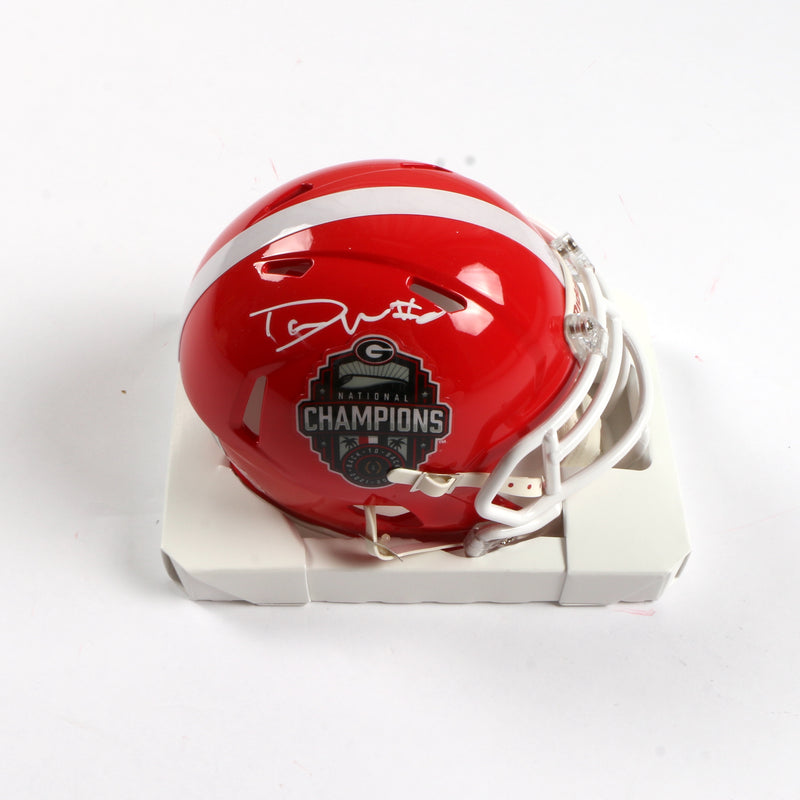 Darnell Washington Signed Mini Helmet 2022 Natty Georgia Bulldogs