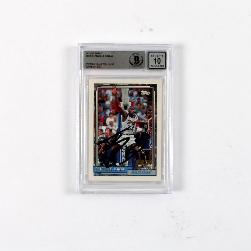 Shaquille O'neil Shaq Signed Rookie Card 1992 Topps RC Gem Mint Auto 10