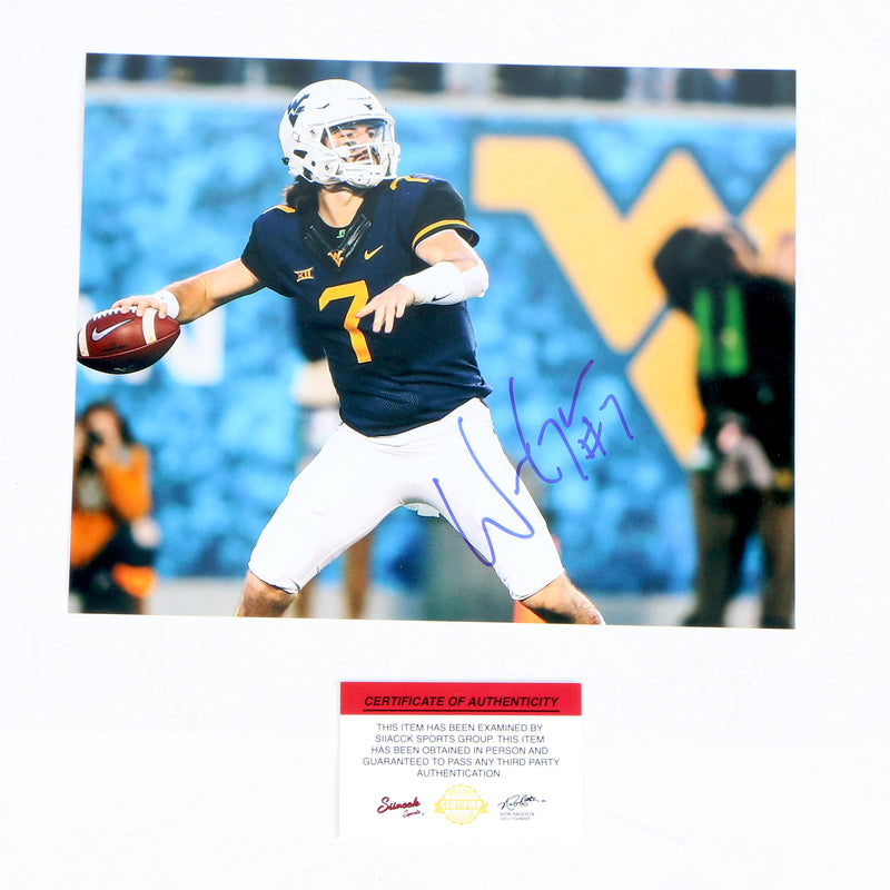 Will Grier Signed 8x10 Photo West Virginia Mountaineers Throwing