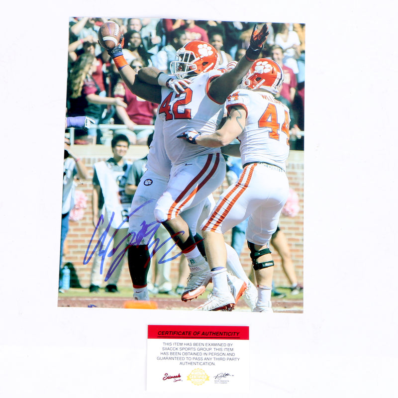 Christian Wilkins Signed 8x10 Photo Clemson Tigers Celebrating