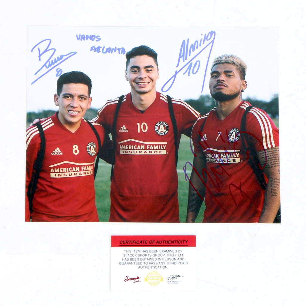 Josef Martinez and Miguel Almiron Ezquiel Barco dual signed 8x10 Atlanta United