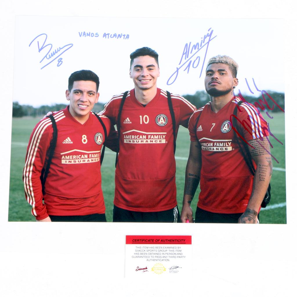 Josef Martinez and Miguel Almiron Ezquiel Barco dual signed 11x14 Atlanta United