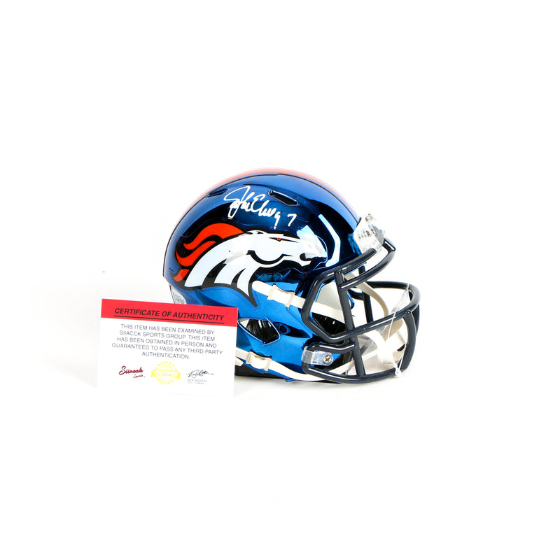 John Elway Signed Denver Broncos Mini Helmet