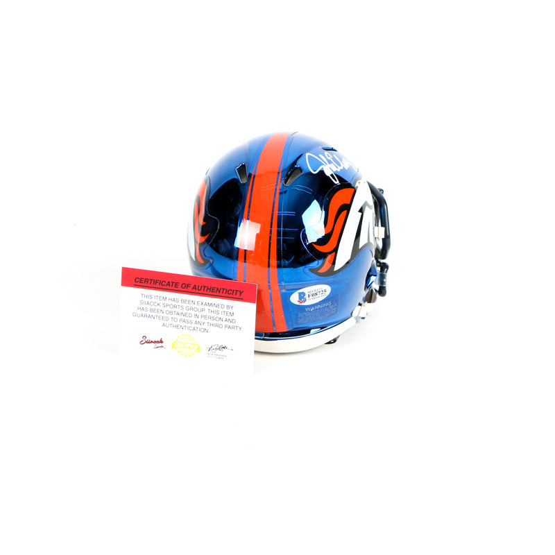 John Elway Signed Denver Broncos Mini Helmet