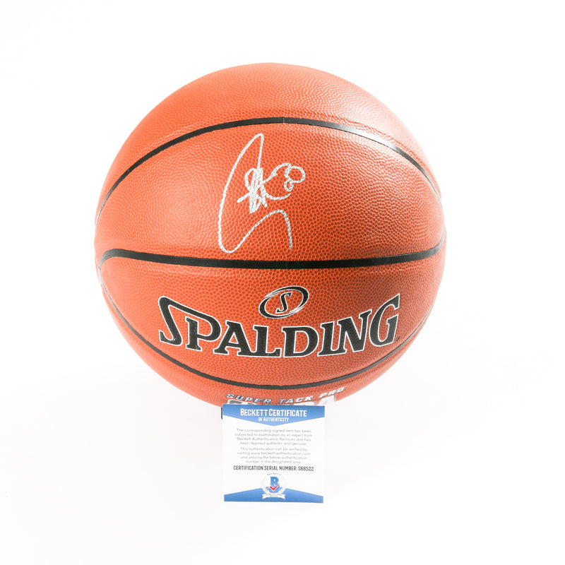 Stephen Curry Autographed Warriors Finals LEATHER basketball