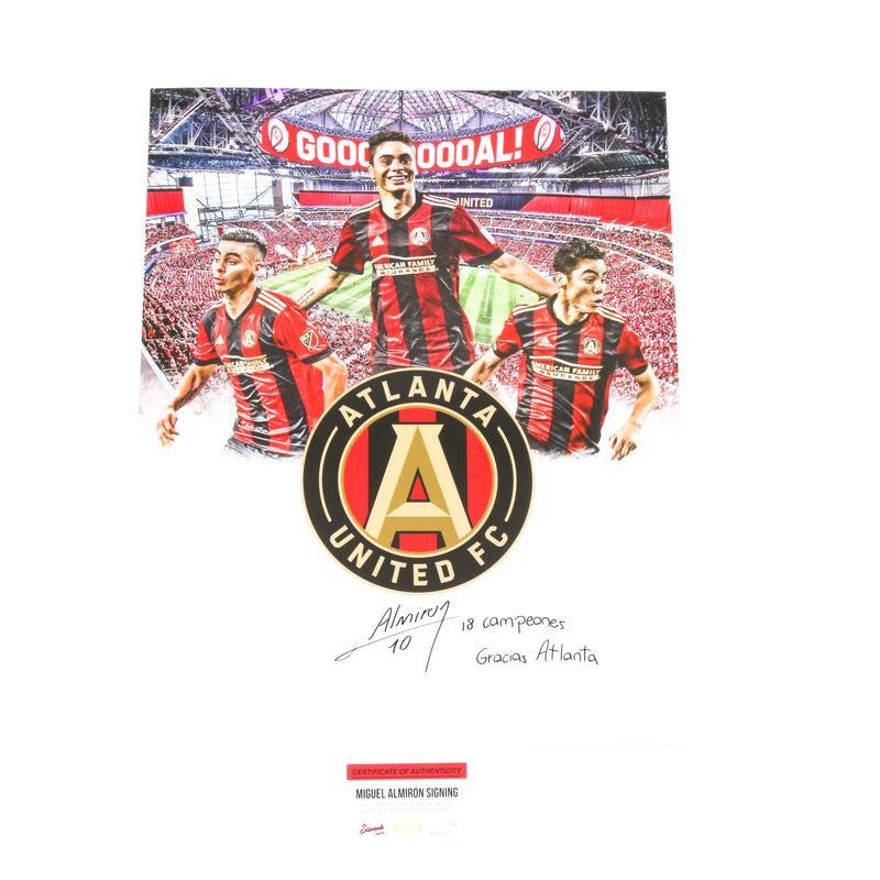 Miguel Almiron 12x18 18 Champions Goal Stadium Edit Atlanta United FC Inscribed