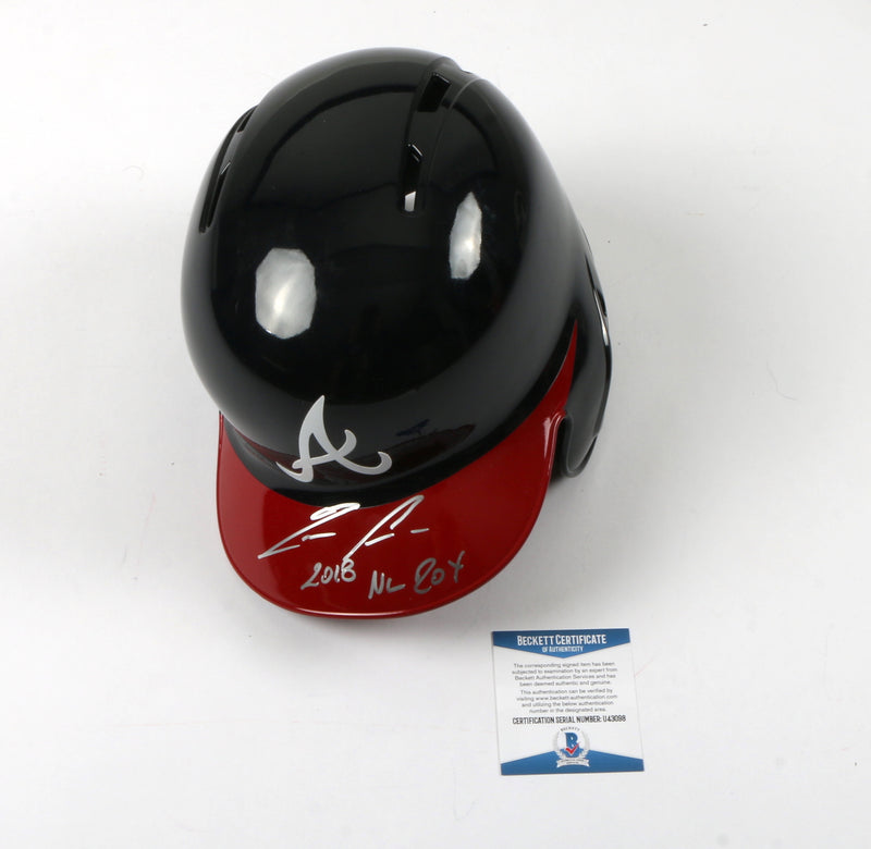 Ronald Acuna Signed Helmet Atlanta Braves MLB "2018 NL ROY"Inscribed