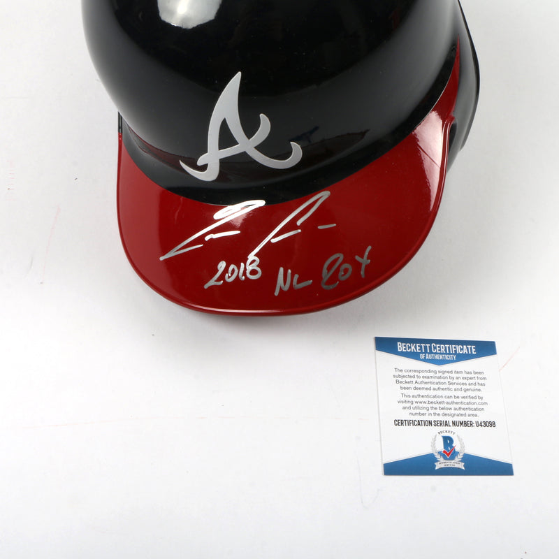Ronald Acuna Signed Helmet Atlanta Braves MLB "2018 NL ROY"Inscribed