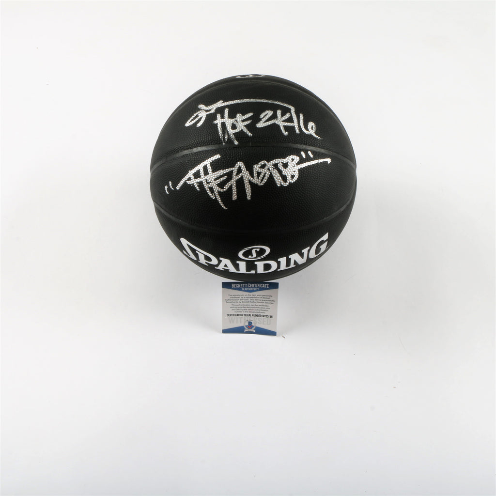 Allen Iverson Signed Spalding Black Basketball "The Answer" & "HOF 2016" Inscription