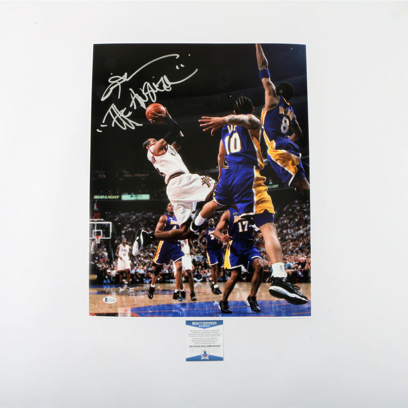 Allen Iverson Signed 16"x20" Photo Philadelphia 76ers with "The Answer" Inscription