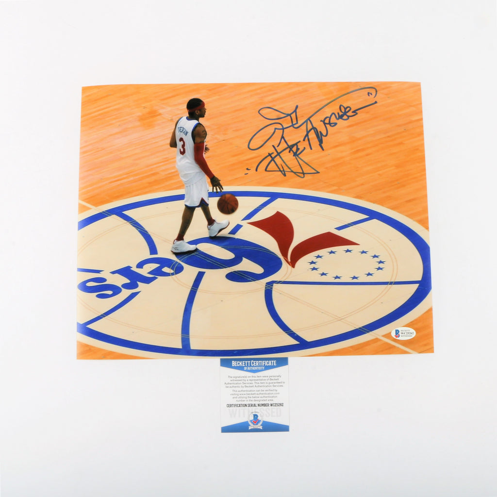 Allen Iverson Signed 11"x14" Photo Philadelphia 76ers with "The Answer" Inscription