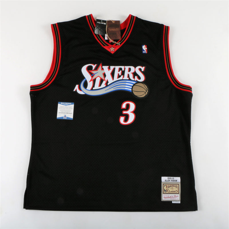 Allen Iverson Signed Philadelphia 76ers Jersey with "The Answer" Inscription - Black