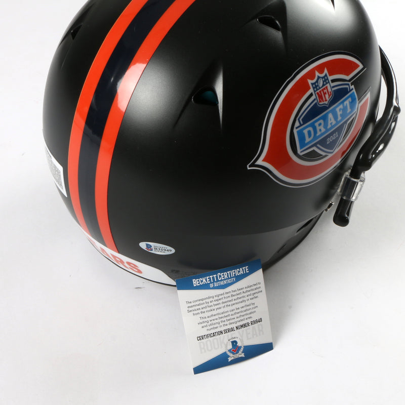 Justin Fields Signed Full Size Helmet Chicago Bears Schutt Authentic Hybrid